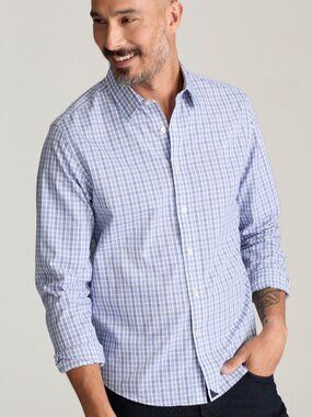 UNTUCKit Durif-WF Slim Fit Wrinkle-Free Gingham Shirt Blue White Men's L NWT